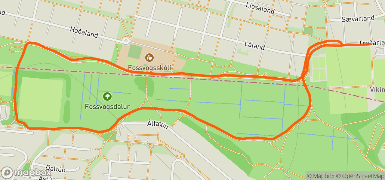 Route map for Evening Run