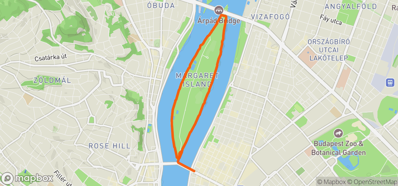 Route map for Afternoon Run