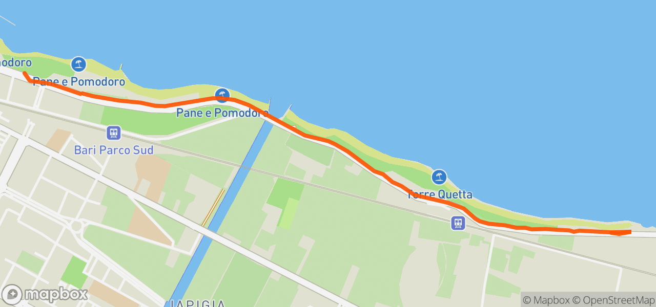 Route map for Lunch Run