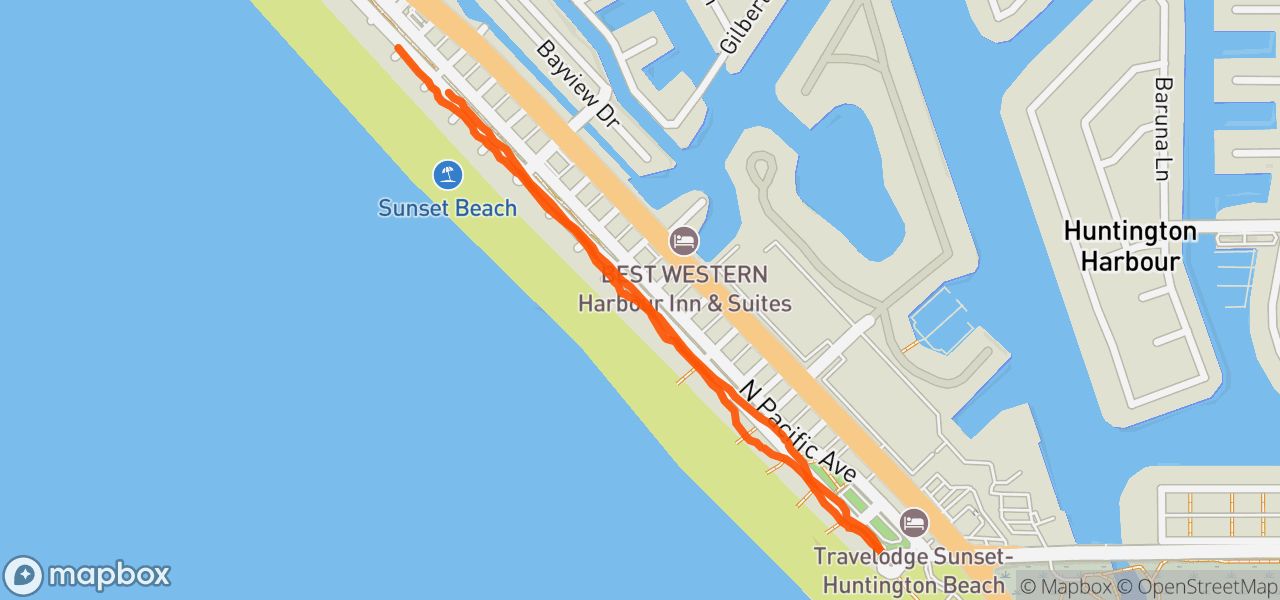 Route map for Evening Run