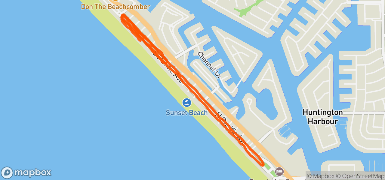 Route map for Evening Run