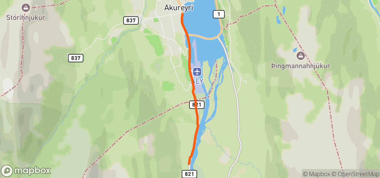 Route map for Afternoon Run