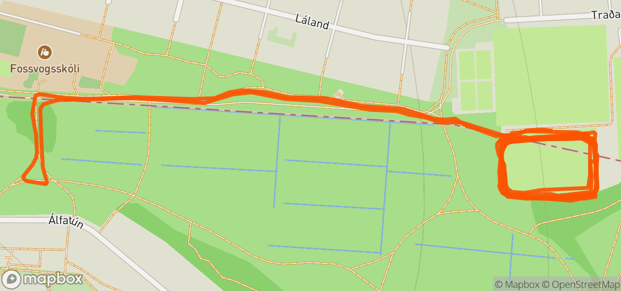 Route map for Evening Run