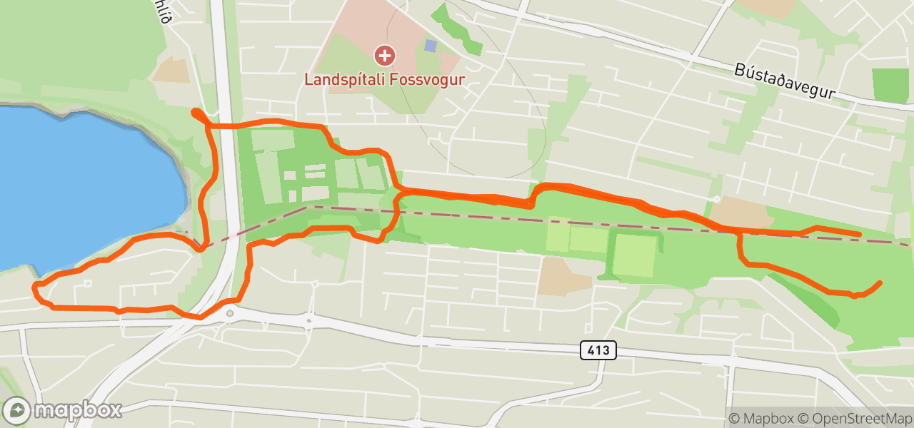 Route map for Evening Run