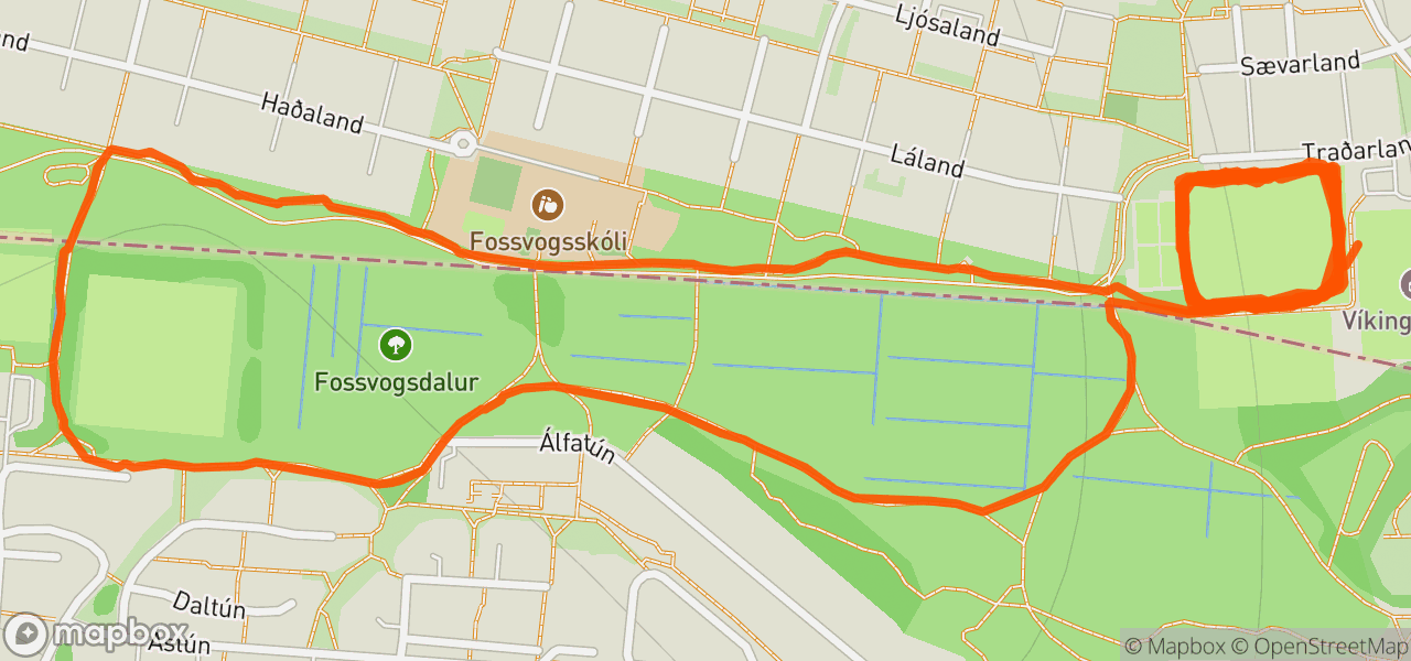 Route map for Evening Run