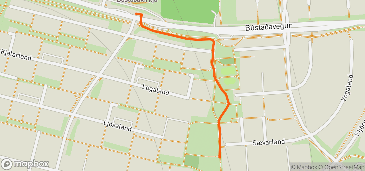 Route map for Evening Run