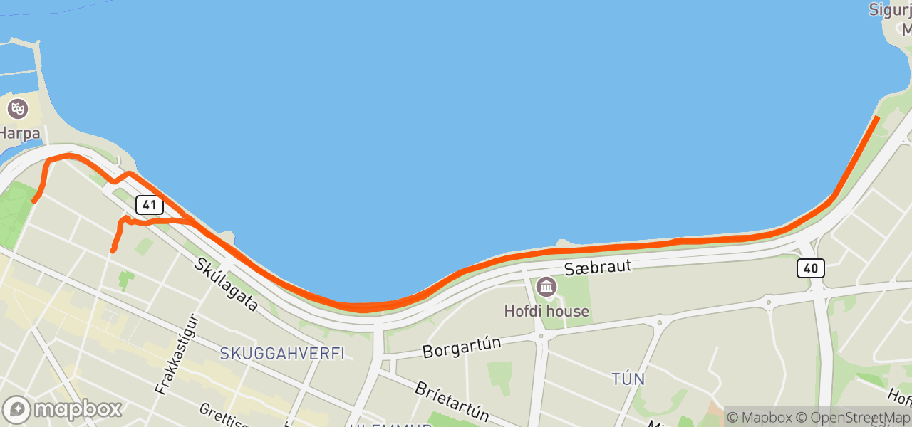 Route map for Lunch Run