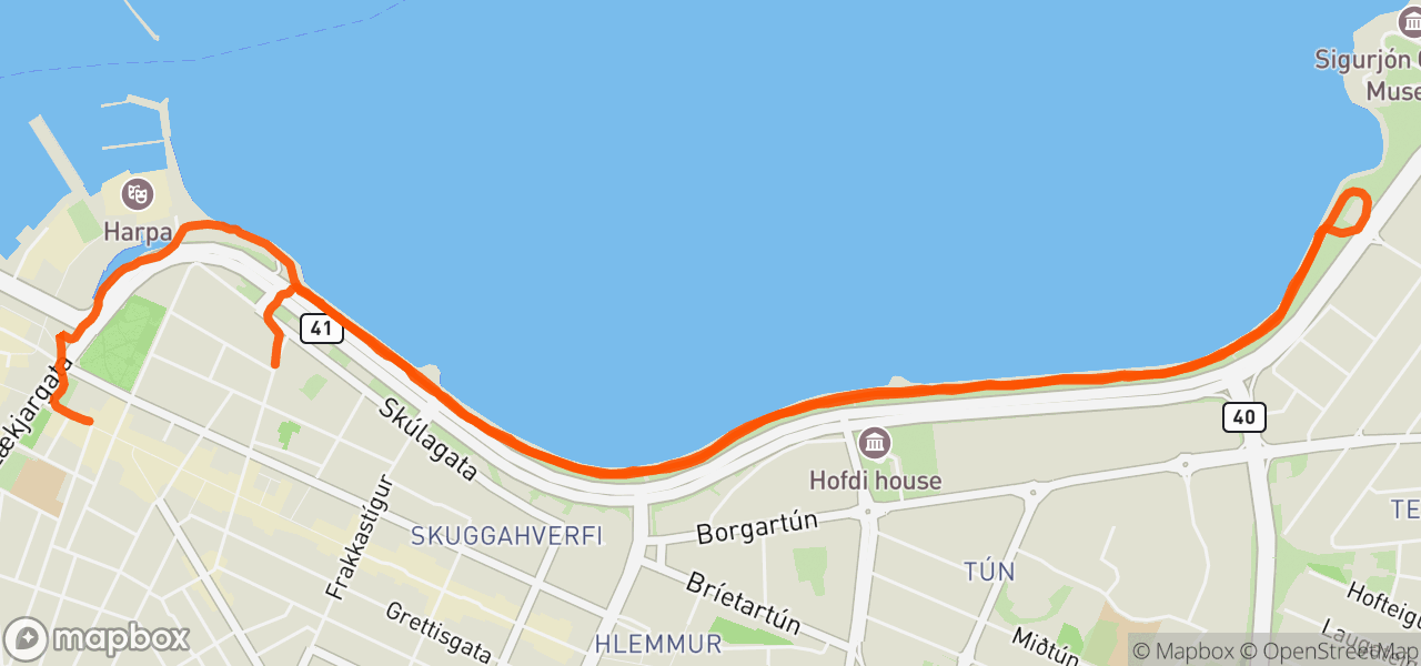 Route map for Lunch Run