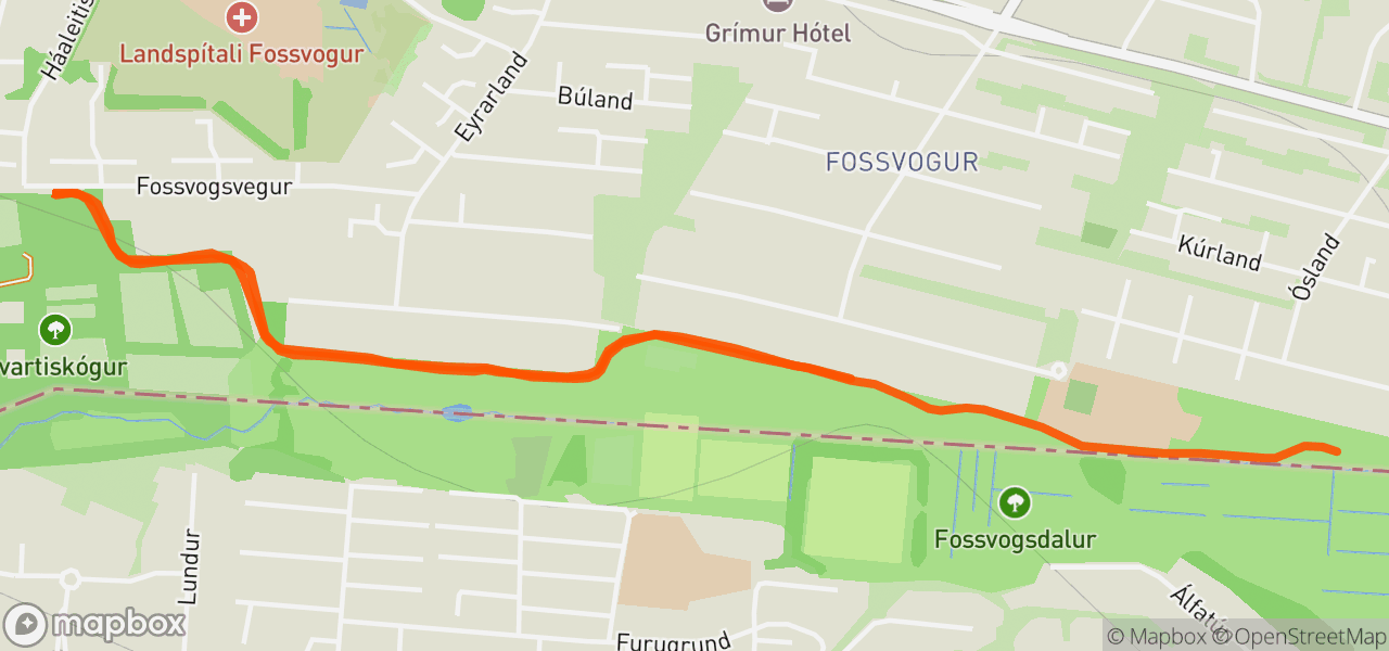 Route map for Afternoon Run