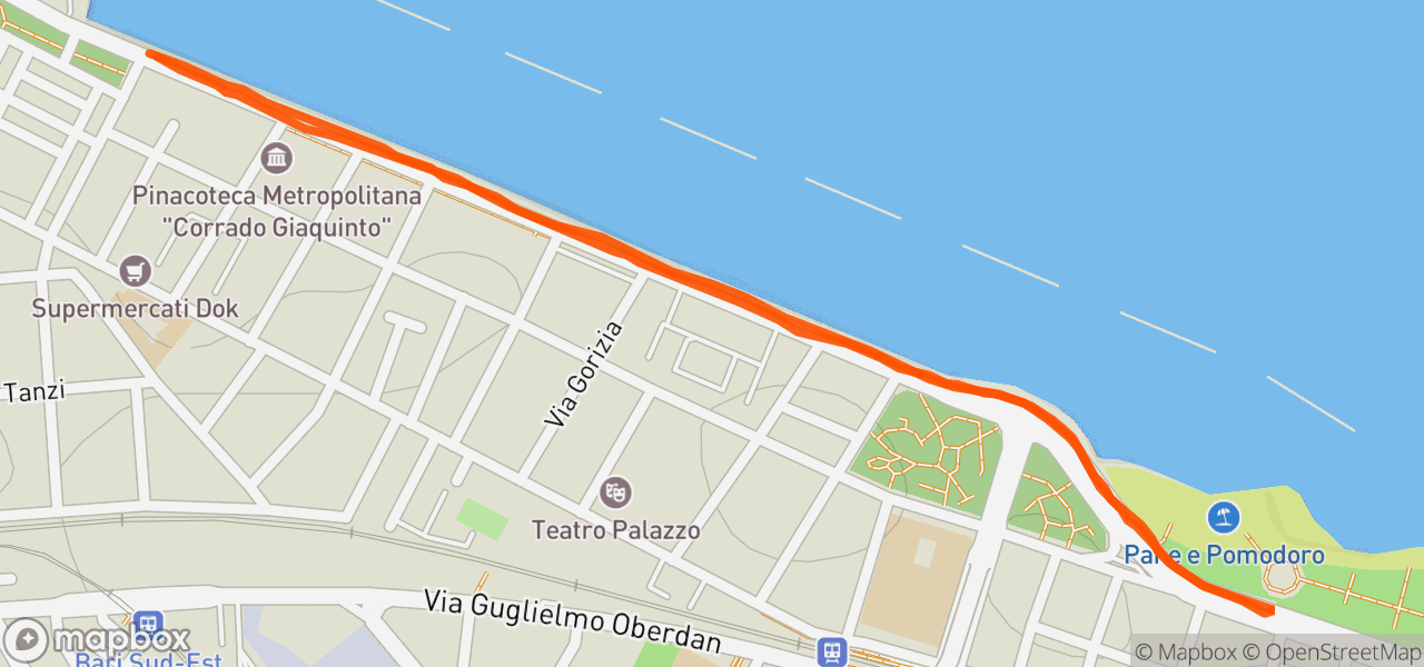 Route map for 1st Bari run