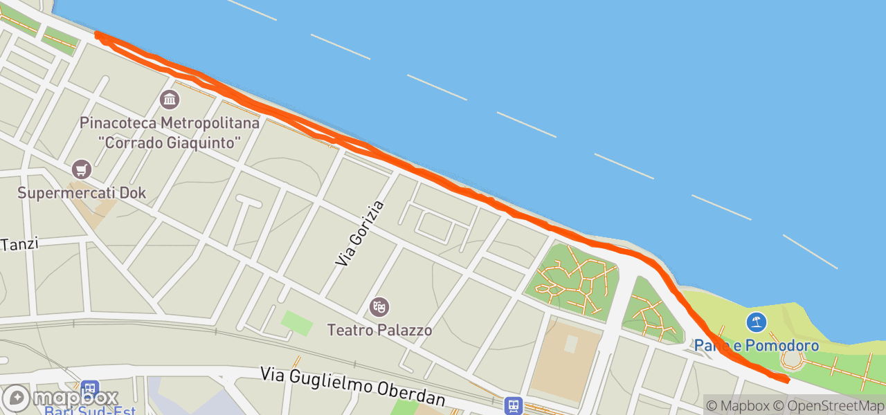 Route map for Bari 2nd run