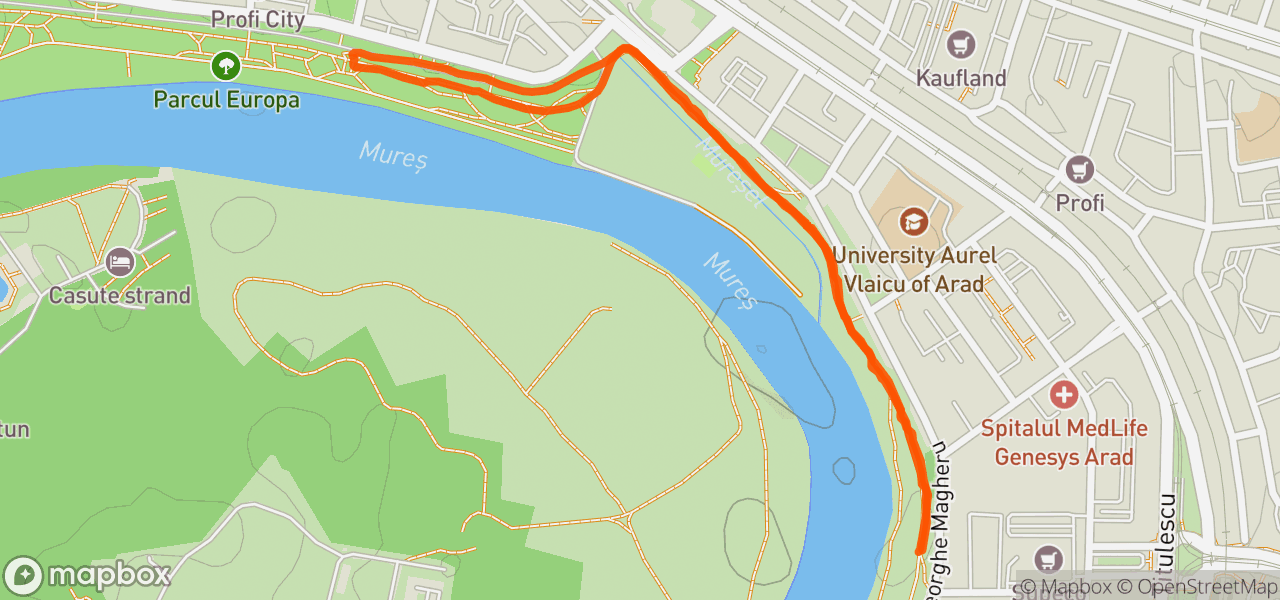 Route map for Afternoon Run