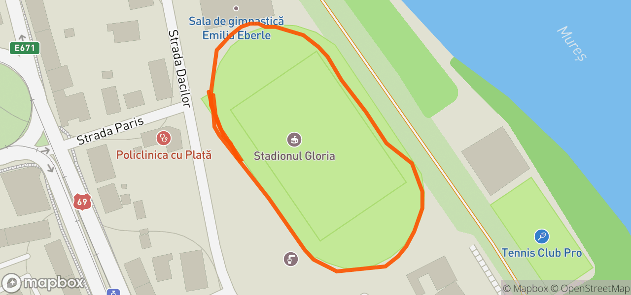 Route map for Evening Run