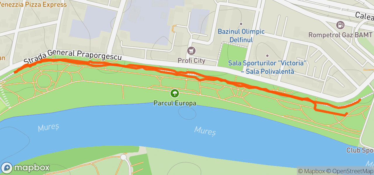 Route map for Evening Run