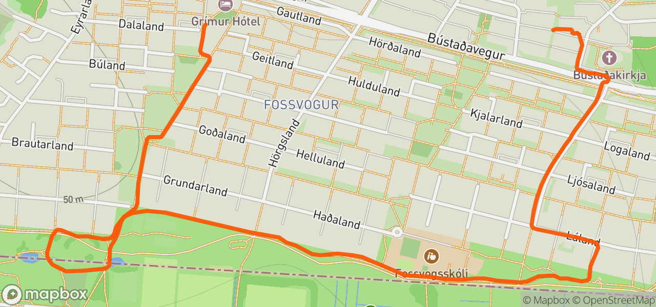 Route map for Afternoon Run