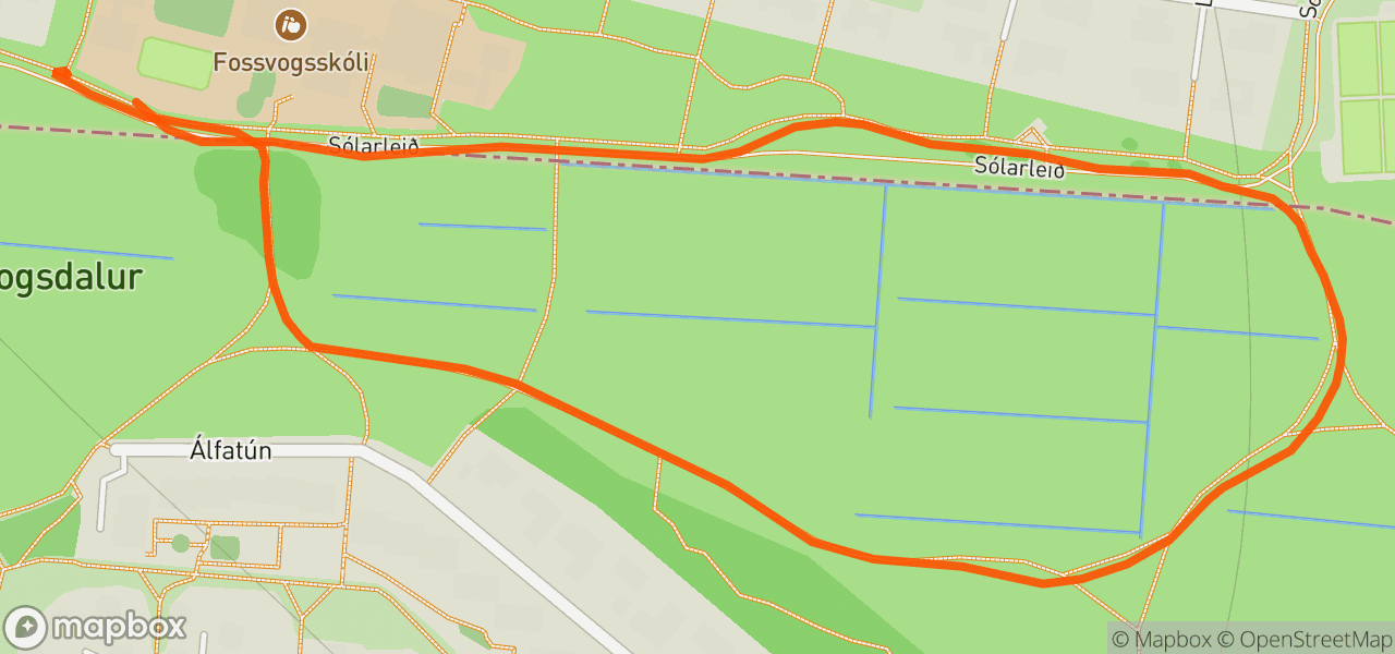Route map for Evening run
