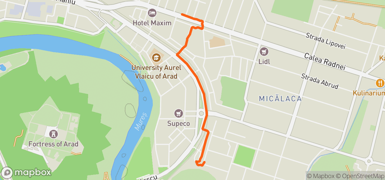 Route map for Morning Run