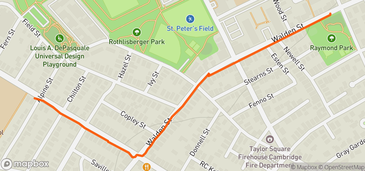 Route map for Morning Run