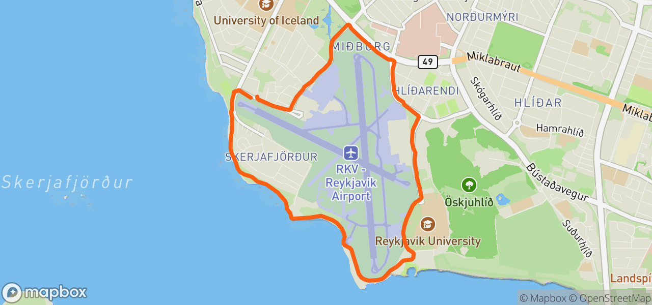 Route map for Lunch Run
